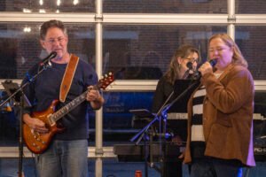 Musicians performing at a concert.